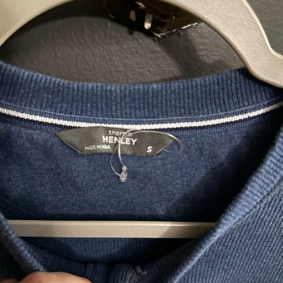 Member's Mark Thermal Henley Men's Size Small Blue NEW - Picture 7 of 8